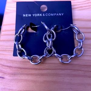 Silver chain link earrings by NY & Co.